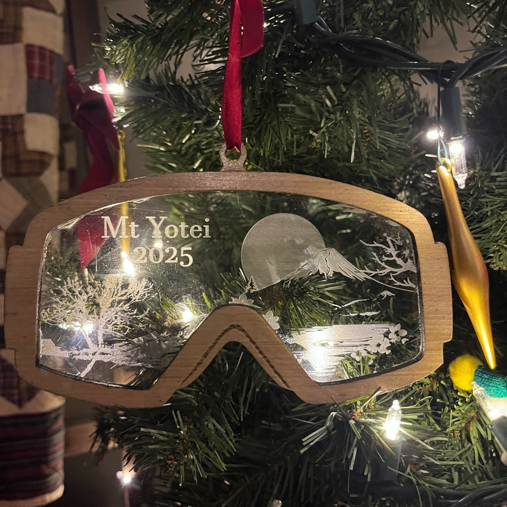 Custom-made, laser, engraved ski goggle with photo Holiday Ornament